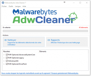 AdwCleaner-Nettoyer