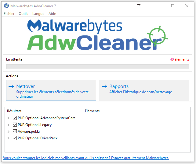 AdwCleaner-Nettoyer