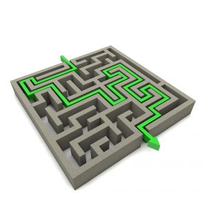 chemin compliqué labyrinthe